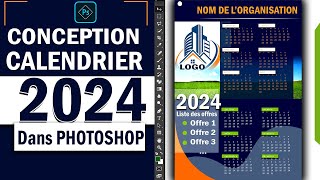 Calendrier 2024 dans Photoshop Comment faire un calendrier sur Photoshop en 2024 [upl. by Adiela]