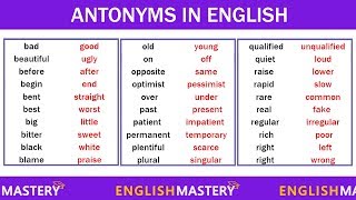 Learn 200 Common Antonyms Words in English to Expand your Vocabulary [upl. by Elamor]