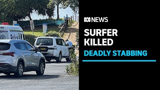 Police search for attacker after surfer fatally stabbed in Coffs Harbour  ABC News [upl. by Nodyarg420]