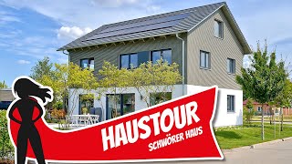 Haustour Neues Fertighaus mit Carport und ausgebautem Dachboden von Schwörer Haus  Hausbau Helden [upl. by Dnarb346]