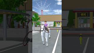 Yuta spurs his horse 😂 sakuraschoolsimulator shortsvid [upl. by Aonian]