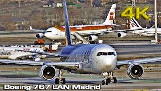 Boeing 767 LAN Chile Airlines MADRID 4K [upl. by Ridan]