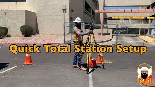 Surveying Quick Total Station Setup [upl. by Lieno]