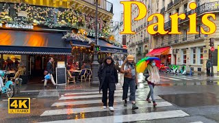 Paris  France 🇫🇷  Walking in the Rain in Paris 2022  4K HDR  Paris 4K  A Walk In Paris [upl. by Niveg]