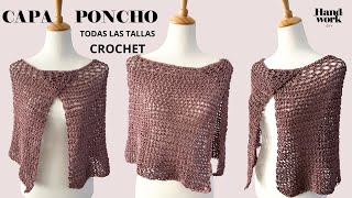 ❤️ Capa Poncho a crochet en todas las tallas  Handwork Diy [upl. by April457]