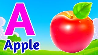 A for apple  ABC Alphabet Song with Sounds for Children  Phonics Song with Two Words [upl. by Acirrehs]