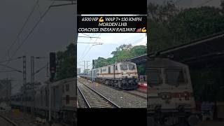 HIGH WEIGHT 6500 HP 💪 WAP 7 130 KMPH MODERN LHB COACHES  INDIAN RAILWAY shorts wap7 lhb 130 [upl. by Eelyek]