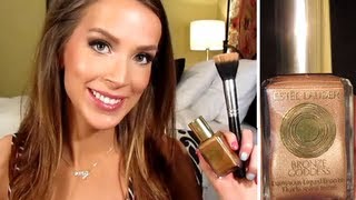 Estée Lauder Bronze Goddess Luminous Liquid Bronzer Review amp DemoTutorial outtakes [upl. by Noleta]