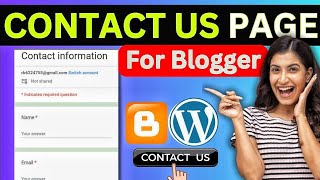 Contact Us Page For Blogger  Contact Us Blogger Page Video in Hindi blogger bloggers [upl. by Alyak95]