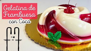 Gelatina Frambuesa con Coco  Postre Cremoso Navideño  EL BAÚL DE JAVE [upl. by Clovis]