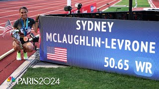 Sydney McLaughlinLevrone crushes WORLD RECORD in 400m hurdles at Trials  NBC Sports [upl. by Ecille704]