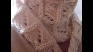 Anleitungkleines Tuch und ein Stirnband strickenLochmuster StrickmusterTuch quer stricken [upl. by Kovacev]