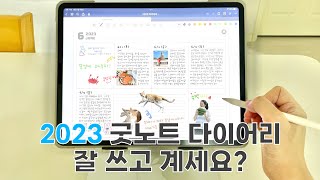 2023 굿노트 다이어리 중간 리뷰  2024 플래너 살짝 맛보기 [upl. by Eerrehs]