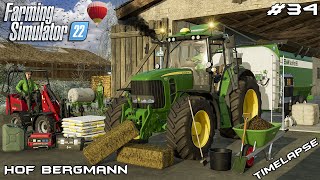 FEEDING CATS DUCKS HORSES COWS SHEEP amp CALVES  Hof Bergmann  Farming Simulator 22  Episode 34 [upl. by Elexa661]