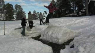 Backyard Snowboarding Flagstaff AZ Continental Country Club Golf course 2010 [upl. by Atiram]