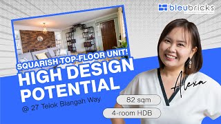 Singapore HDB  TopFloor 4Room HDB  Home Tour 460000  27 Telok Blangah Way bleubricks By PLB [upl. by Neenaj]