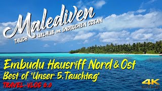 Tauchen auf den MALEDIVEN  Embudu Hausriff Nord amp Ost quotBest of 5Tauchtagquot 4K 🐙 SüdMale Atoll [upl. by Esil]