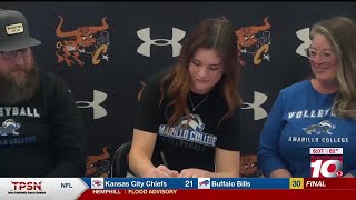 VIDEO Caprocks Reese Dindinger signs to play with Amarillo College volleyball [upl. by Petty]