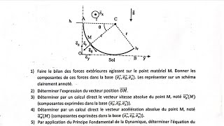 Examen 1 partie 1 Mécanique de point matériel S1 Contrôle تطوان  SMPC SMIA ENSA MIPC MIP [upl. by Felicle]