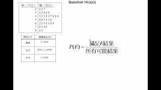 HKCEE 2008 Maths Paper 1 Q14 Solution Part 1 Probability 、Stemandleaf Diagram [upl. by Quintessa]