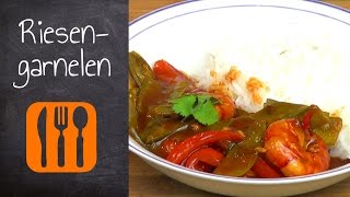 Riesengarnelen an Honigsauce asiatisch  Rezept 2 [upl. by Daisie]