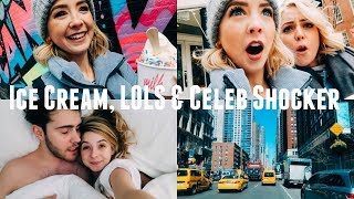 ICE CREAM LOLS amp CELEB SHOCKER  NYC VLOGS [upl. by Erida472]