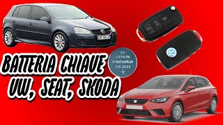 Sostituzione batteria chiave VOLKSWAGENSEATSKODA tutorial [upl. by Lydnek]