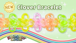 NEW Clover Rainbow Loom Bracelet Tutorial by Angelynn TutorialsByA™  Intermediate Level Design [upl. by Ylellan]