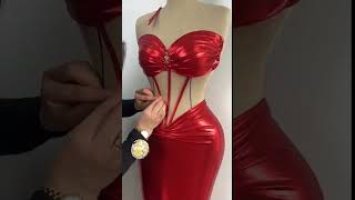 Creating a Stunning Draped Evening Gown on a Mannequin very easy shorts [upl. by Skillern]