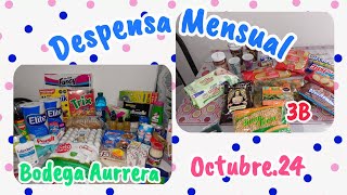 ✅ DESPENSA MENSUAL 🛒 OCTUBRE24 😃 3b y Aurrera 😊 [upl. by Aokek36]