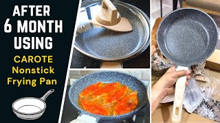 After 6 month using CAROTE Nonstick Granite Coating Frying Pan with Lid detail review  2022 [upl. by Jacobsohn]