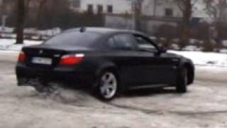 BMW M5 E60 Snow Action Schnee Drift Donut V10 Sound Exhaust Berlin M6 M3 E63 550 545 530 507 PS [upl. by Aznerol]