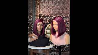 10inches wine color 2by4 closure wig human hair [upl. by Ahsaela736]