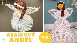 ✨Háčkovaný krajkový Anděl ✨ Andělka panenka 🧡 nádherný krajkový vzor 🧡 56 pásek čelenka vlasy ✨ [upl. by Eves]