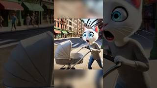 Desperate Mother Cat Cannot Control Her Reckless Kitten funny catlover cuteanimals cartoon [upl. by Enywtna]