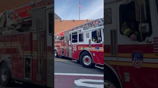 FDNY L56 Responding firerescuetruck firetruck firedepartment fdny bomberos feuerwehr [upl. by Rapp558]