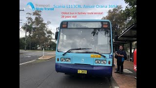 The Oldest Route Service Bus in Sydney Busways R7 Scania L113CRL Ansair Orana 3693 [upl. by Mohamed]