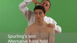 Spurlings Test  Cervical spine foramen compression test [upl. by Anot]