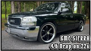 NBS GMC Sierra RCSB Lowered on 22s  46 Drop [upl. by Anabella903]