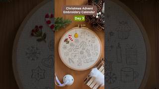 Advent Embroidery Calendar  Day 3 Christmas berries 🫐🌲Stay tuned 🔔 handembroidery embroidery [upl. by Gram]