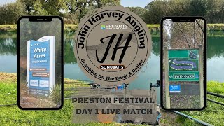 WHITE ACRES LIVE MATCH FISHING PRESTON FESTIVAL DAY 1 [upl. by Olympium]