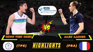 Amazing 🔴 Fierce clashes Chou Tien Chen vs Alex Lanier Hylo Open [upl. by Rollins]