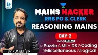 Reasoning Mains Day  2  IBPS RRB POCLERK 2023  MAINS REASONING  PUNEET SIR [upl. by Trish]