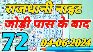 Rajdhani Night Analysis Date 04062024 Rajdhani Night chart fix single open single jodi [upl. by Chappelka]