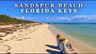 4K Sandspur Beach BAHIA HONDA  FLORIDA KEYS  Relaxing Scenic Walking Tour with Binaural 🎧 [upl. by Dodson]