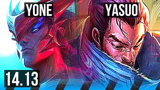 YONE vs YASUO MID  43k DMG Legendary 500 games  EUNE Challenger  1413 [upl. by Yajet]