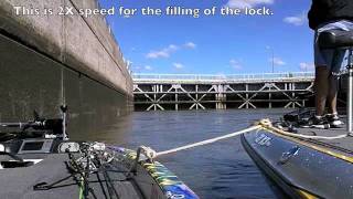 Locking through on the Verdigris River Muskogee OK [upl. by Morlee867]