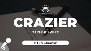 Crazier  Taylor Swift Piano Karaoke [upl. by Anaylil177]