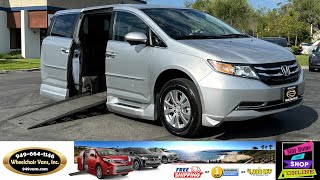 For Sale 2014 Honda Odyssey BraunAbility Power ONE TOUCH Fold Out Ramp Side Loading Wheelchair Van [upl. by Irabaj103]