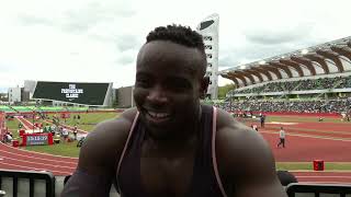 Ferdinand Omanyala KENYA ran 998 to place second  PreClassic 2024 Diamond League in Eugene [upl. by Jammin]